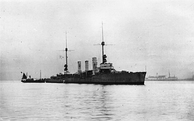 SMS Karlsruhe before her scuttling